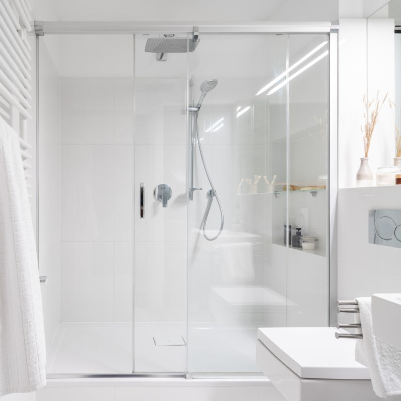 Shower with Modern Fixtures